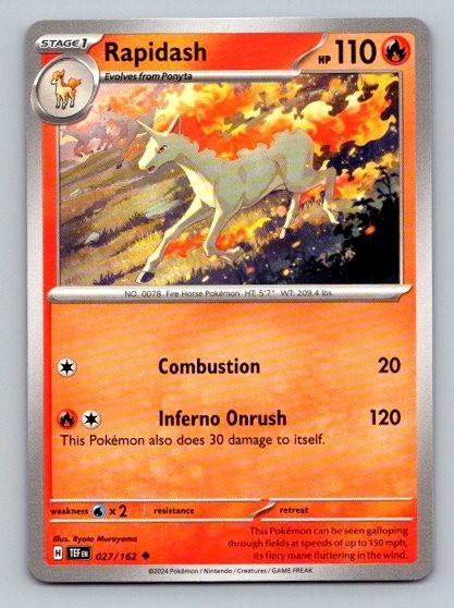 2024 Pokemon Card Temporal Forces Rapidash 27/162