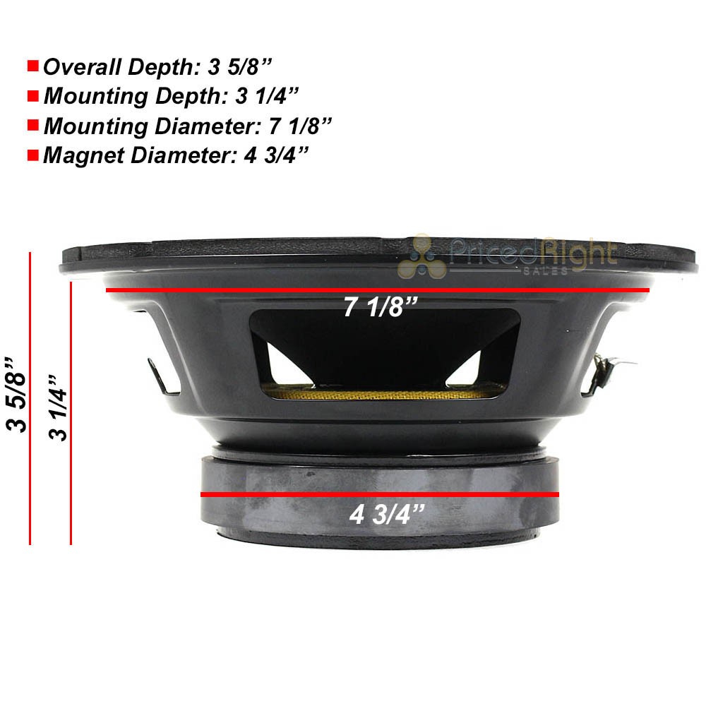 RI Audio 8" Midrange Speaker 500 Watts Peak 250 Watts RMS 4 Ohm Single Car Audio