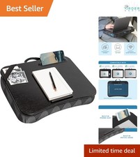 Lap Desk with Phone Holder Device Ledge Gray Argyle Compatible up to 15.6"