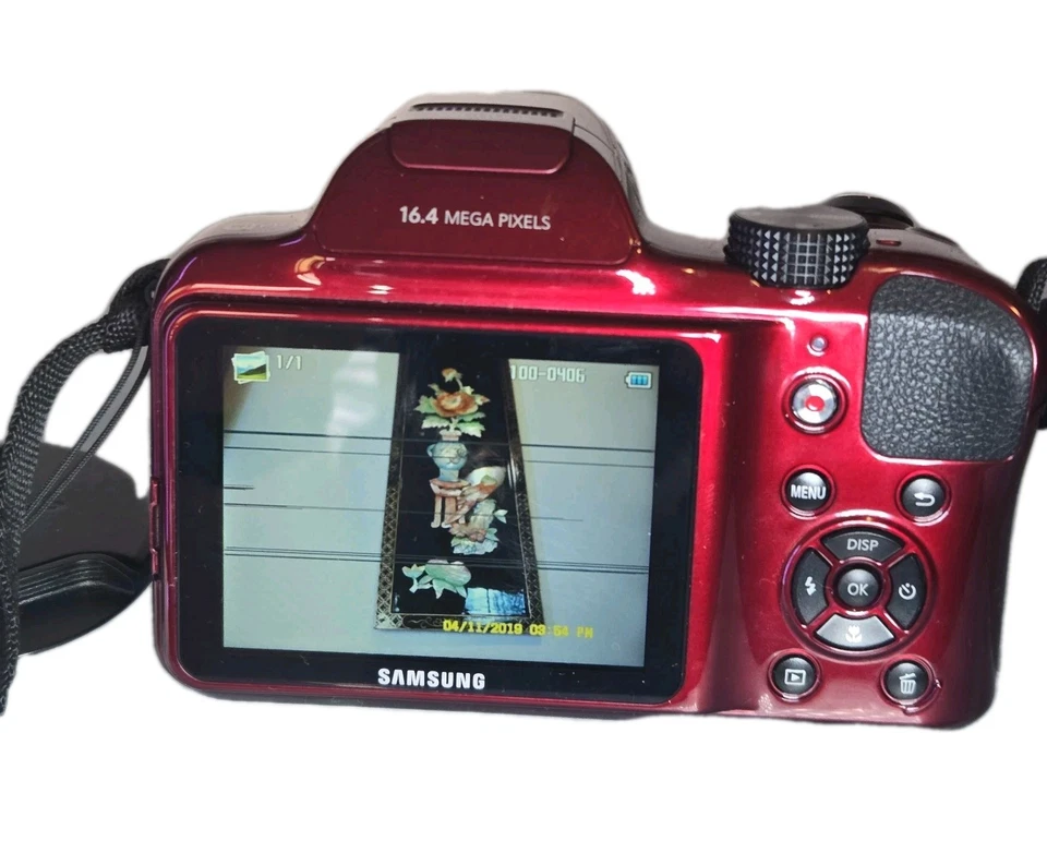 Цифровая камера Samsung WB1100F 16,4 Мп WiFi красная с сумкой аккумулятор проверенная линия экрана - Изображение 2 из 4