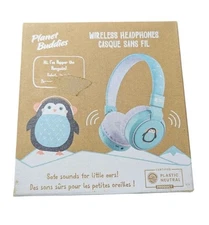 Planet Buddies - Owl On Ear Wired Headphones - Blue and White