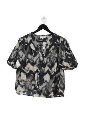 Ba&sh Damen Top S Multi Grafik 100% Baumwolle Kurzarm Kragen Basic