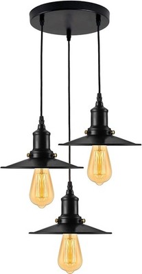Moderne industrielle 3 Kopf Pendelleuchte schwarz Metall Küchendecke E27