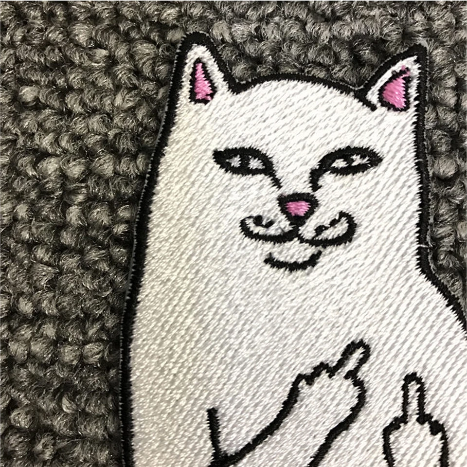 Embroidery Funny Cat Middle Finger Sew Iron On Patch Bag Clothes Applique DIY OZ - Image 4 of 4