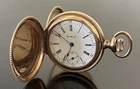 ANTIQUE AMERICAN WALTHAM WOMANS PENDANT POCKET WATCH 36mm HUNTERS CASE