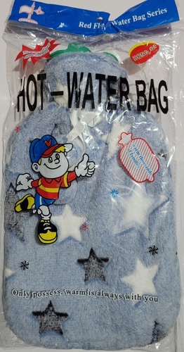 Rubber HOT Water Bottle & Bag Warm Relaxing Heat Cold Therapy 12″ X 6″ Baby Blue