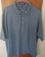 King Louie Polo Shirt XL Mens Gray Blue Houndstooth Short Sleeve Made in USA