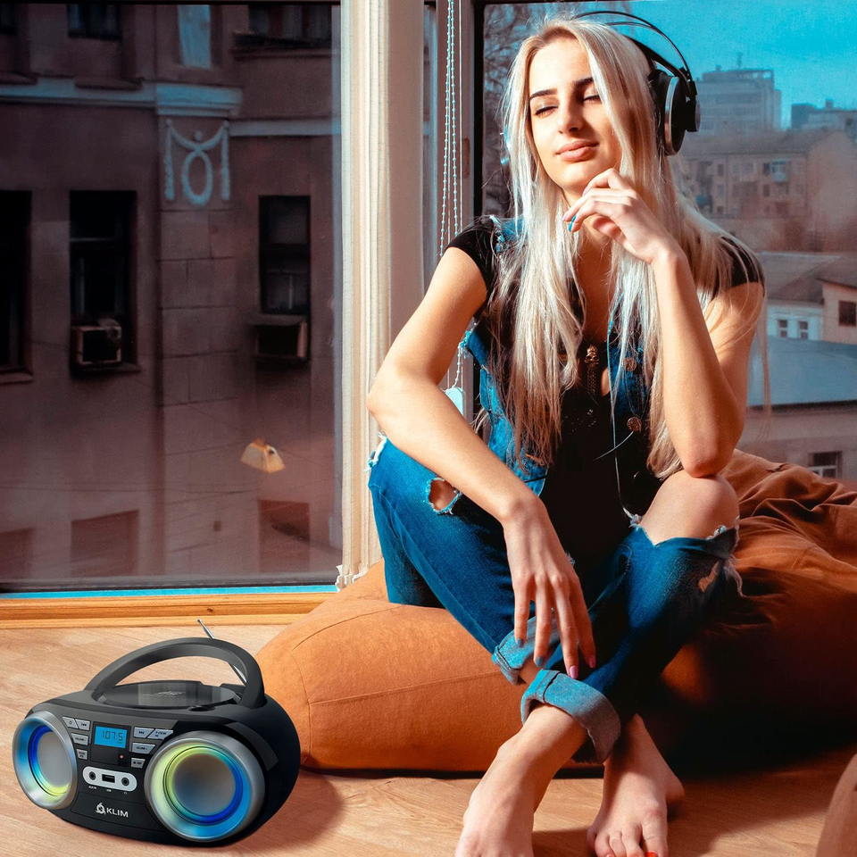 KLIM B3 Portable CD Player NEW 2023 FM Radio CD MP3 Bluetooth AUX