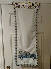 New Thro Marlo Lorenz Table Runner 14 x 72" Benny Blue Pumpkin Truck