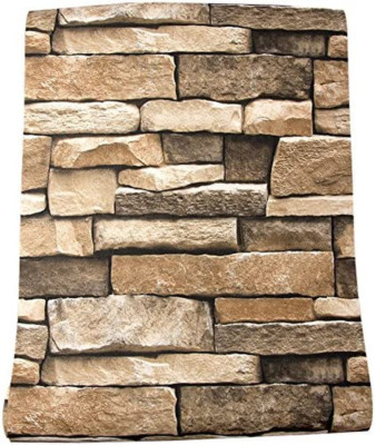 3D Rock Stone Wallpaper Peel and Stick Paper Self-Adhesive, Removable 17.7�118�