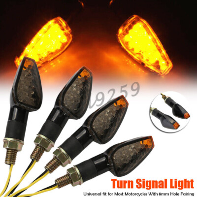  12V LED MOTORRAD BLINKER E-GEPRÜFT BLINKLEUCHTE MINI UNIVERSAL SCHWARZ 4 STÜCK