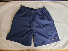 Vintage 90's Reebok Men's Size Large L Spell Out Above Knee Shorts Nylon Blue