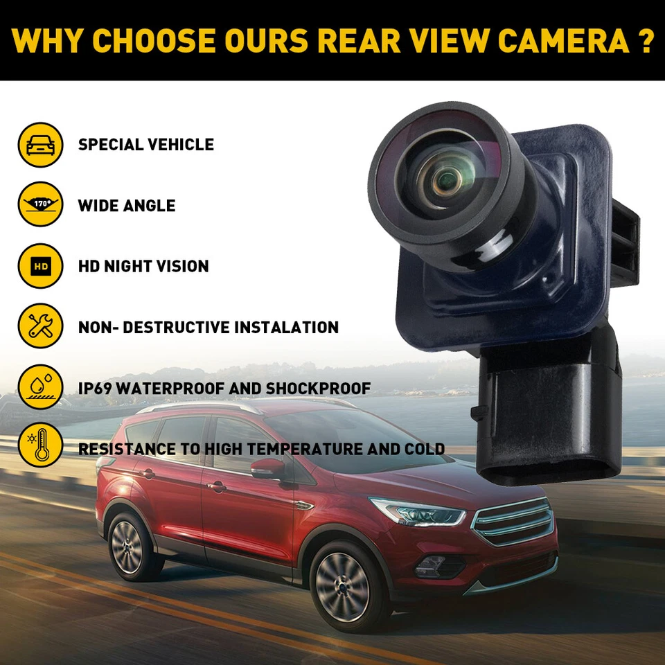 For 2013-2017 Ford Escape Car Rear View Backup Camera License Plate GJ5T19G490AD - Image 4 of 4