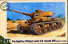 1/72 Pz.Kpfw 753 (r)mit 7,5 kwK 40 German heavy tank PST 72027 Plastic Model kit