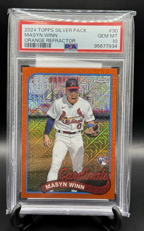 2024 Topps Chrome Silver Pack Masyn Winn Orange Refractor /25 SP RC #30 PSA 10