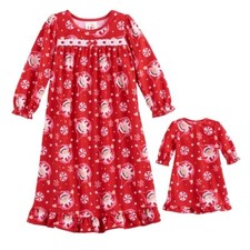Elf on the Shelf Toddler Girls Nightgown with Matching 18" Doll Gown 2T