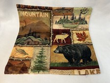 Bear Moose Deer Rustic Lodge Cabin Double Sided Throw Pillow Cover Man Cave