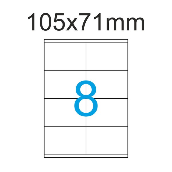 Etiketten 105X71Mm 80 StüCk 10 Blatt A4 Druck Aufkleber 105X71 Luma Universal-image