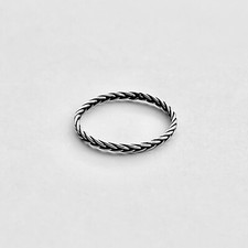 Sterling Silver Little Dainty Braid Band, Stackable Ring, Silver Rings, Braids