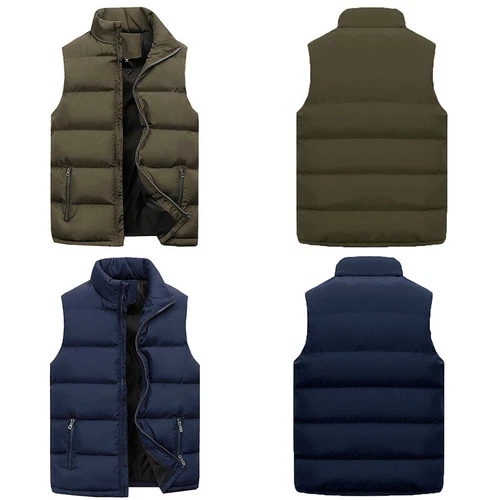 Chaleco de cuello alto informal para hombre al aire libre acolchado chaqueta acolchada abrigo chaleco invierno EE. UU. - Imagen 6 de 18
