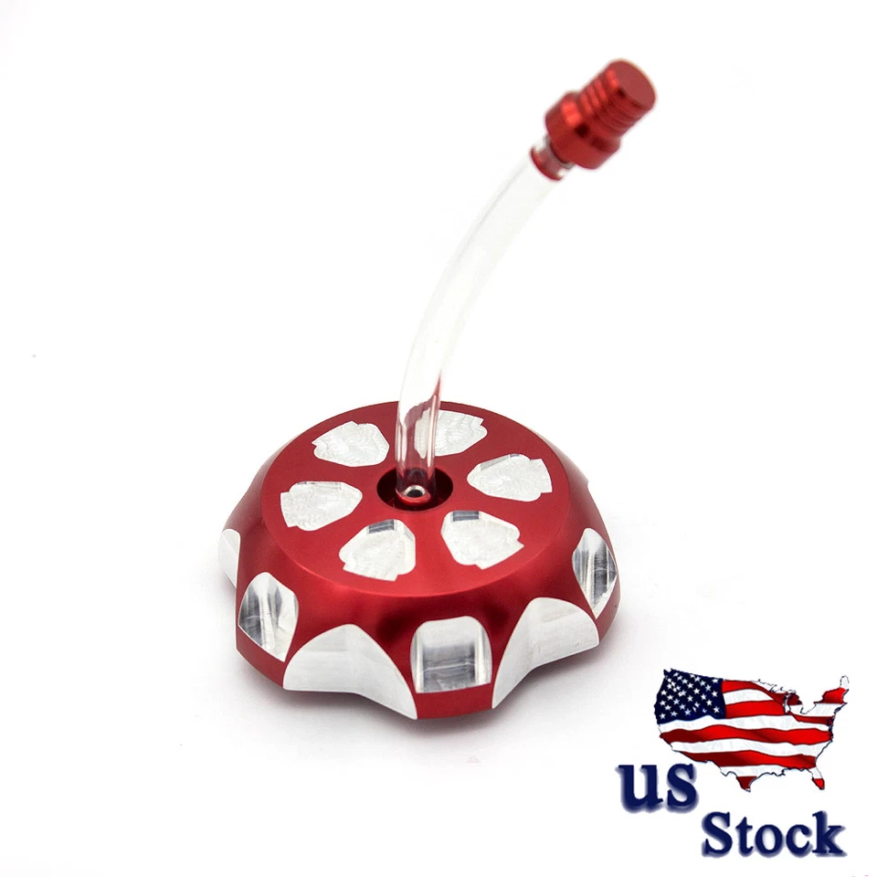 Cubierta de tapa de tanque de combustible de gasolina Billet roja para motocicleta Yamaha YFM 700R 2008-2017 Foto 2 de 4