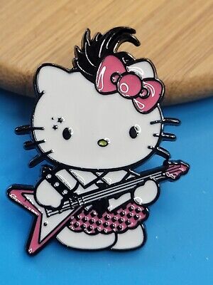 Hello Kitty Enamel Pin Sanrio for Lapel Backpacks Bags Rockstar Pink Bow  Kitty 