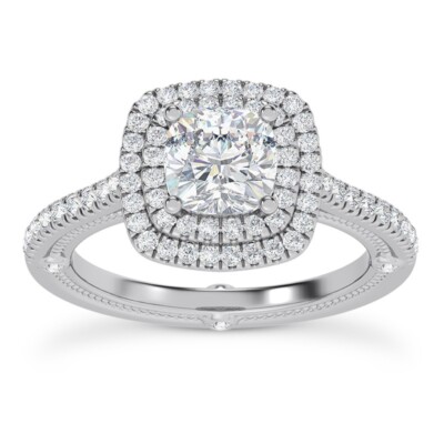 Ct E VS1 Cushion Cut Lab Grown Diamond Celtic Engagement