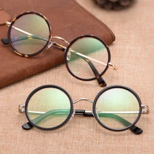 Vintage Small Round Reading Glasses Spring Hinges Mens Women Full Rim  +125 175