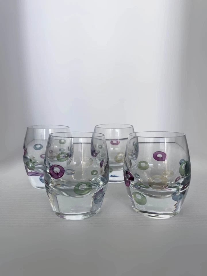 4 Vintage Block Crystal Old FashioneGlasses Cabaret Discontinued Weighted Bottom - Image 2 of 3