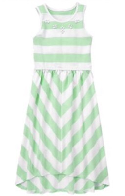 Nwt Gymboree Girls Fruit Punch Mint Chevron Striped Gem Knit Dress NEW ...