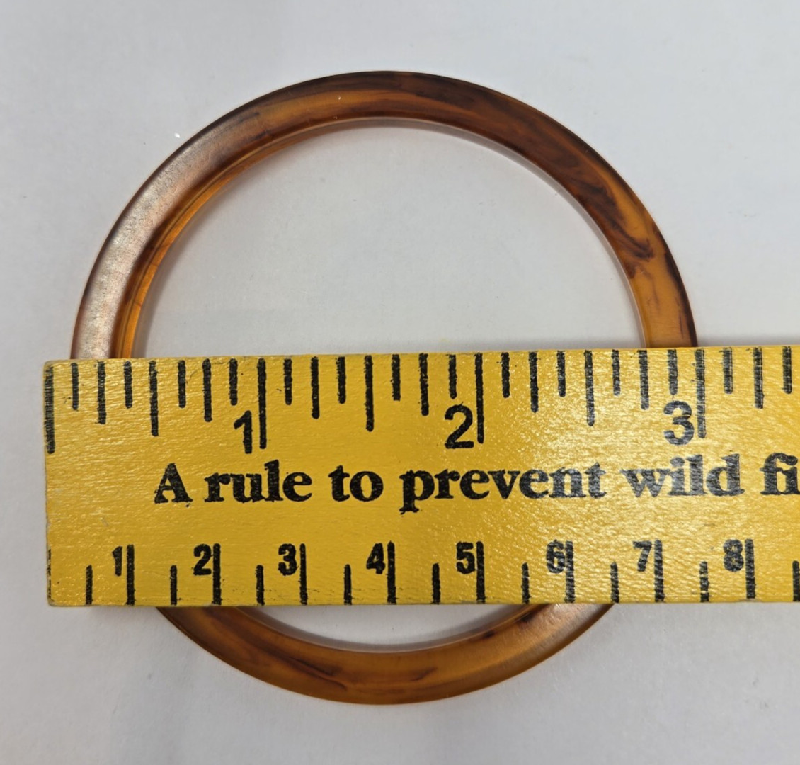 2 Bakelite Bangles Bracelets Stackable Brown Ambe… - image 7