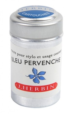 J. Herbin Fountain Pen Ink Cartridge-Bleu Pervenche Blue Periwinkle 6 Cartridges