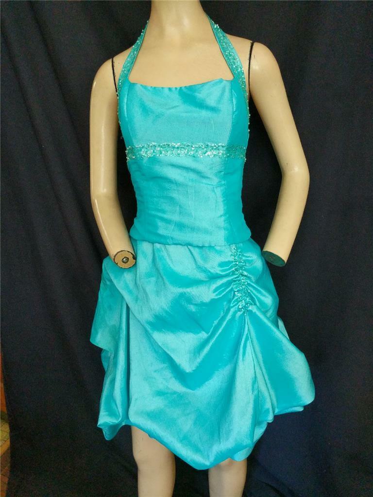 TURQUOISE SEQUIN & BEADED TRIM  PROM, HOMECOMING … - image 1