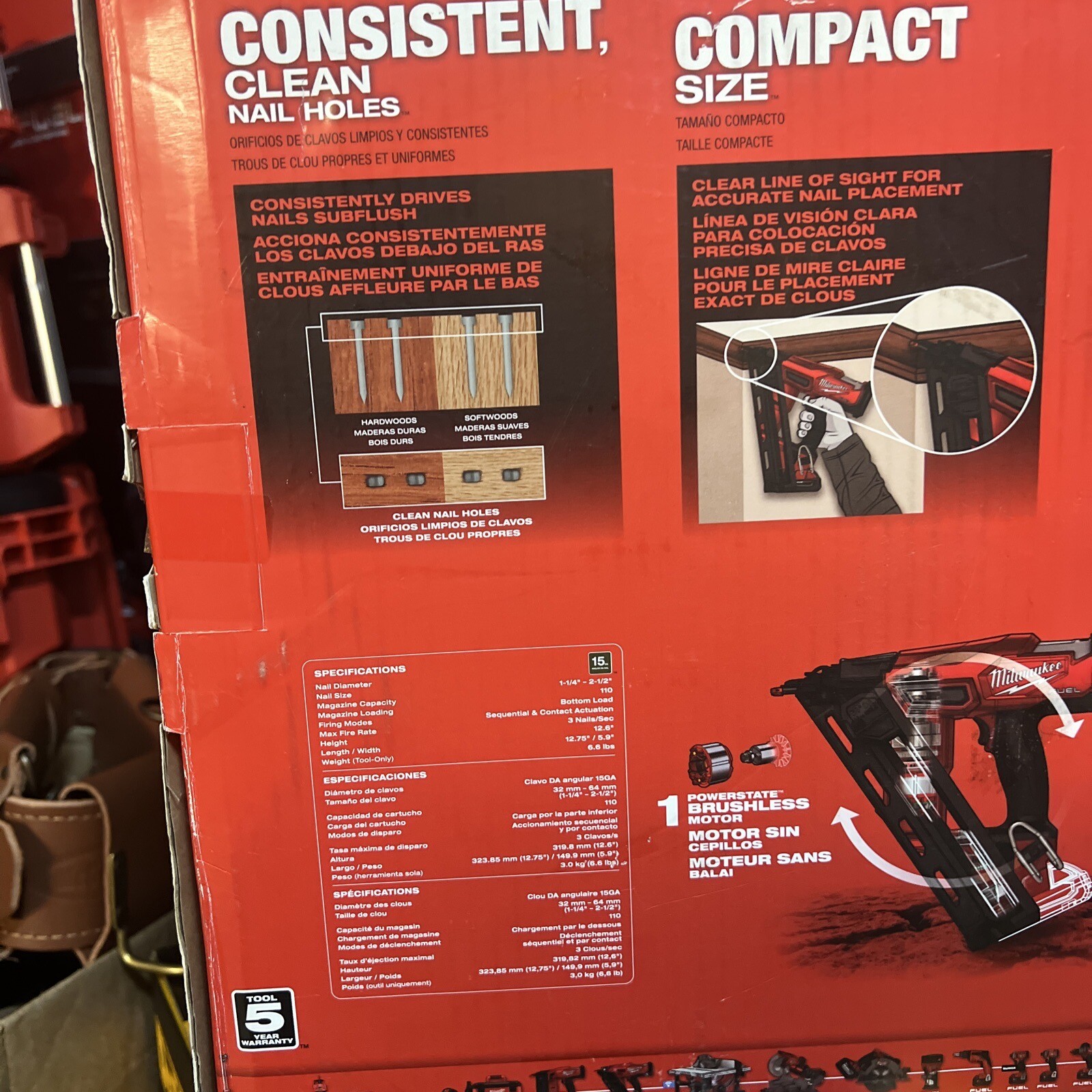 Milwaukee M18 Fuel 15 Gauge Red Nail Gun - (2839-20) for sale 正規品DimMoireディムモアールフリル×スタッズヘッドドレス黒×白