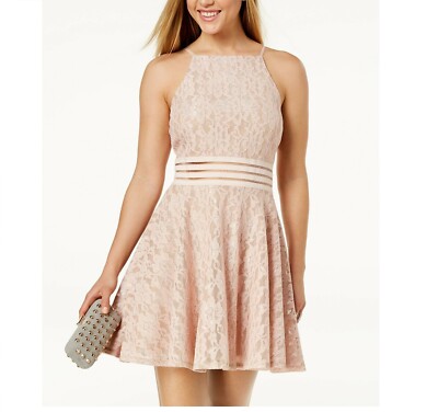 elly flare sleeve sequin dress in blue Candy Cotton Flare Dress – Soft Pink Sleeveless Fit for Summer main image 1