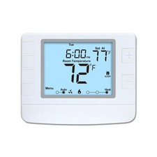 Programmable Thermostat for House, 1 Heat/1 Cool, Extra Large Display, White ...