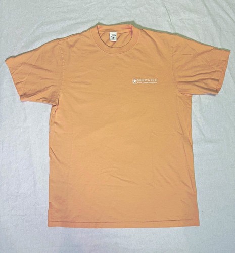 Sporty & Rich Peach Logo Graphic Print Crew Neck Cotton T-Shirt Men’s M