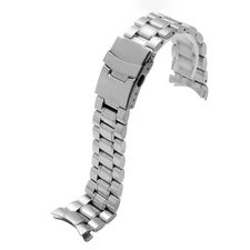 18mm 20mm 22mm 24mm Curved End Metal Bracelet Stainless Steel Watch Band Strap