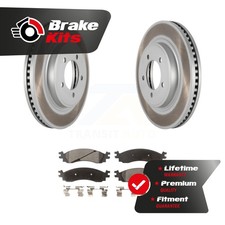 Front Coated Disc Brake Rotors Semi-Metallic Pad Kit For 2006-2010 Ford Explorer