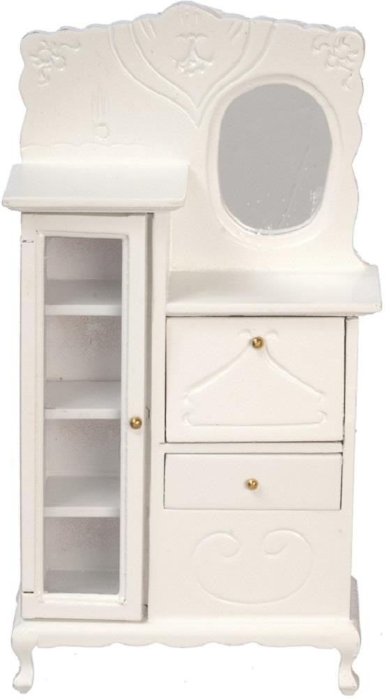 Dolls House Cabinet White Victorian Side by Side Dresser Miniature Furniture