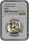 1966 SMS DDO 50c Kennedy Half Dollar Doubled Profile NGC MS 64