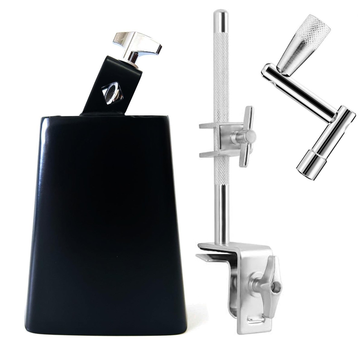 6 Inch Cowbell And Clamp, Holder Percussion Accessory, Black | eBay