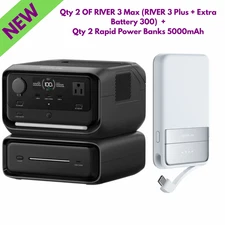 EcoFlow River 3 Max Power Stations Qty 2 + Qty 2 Rapid Power Banks 5000mAh