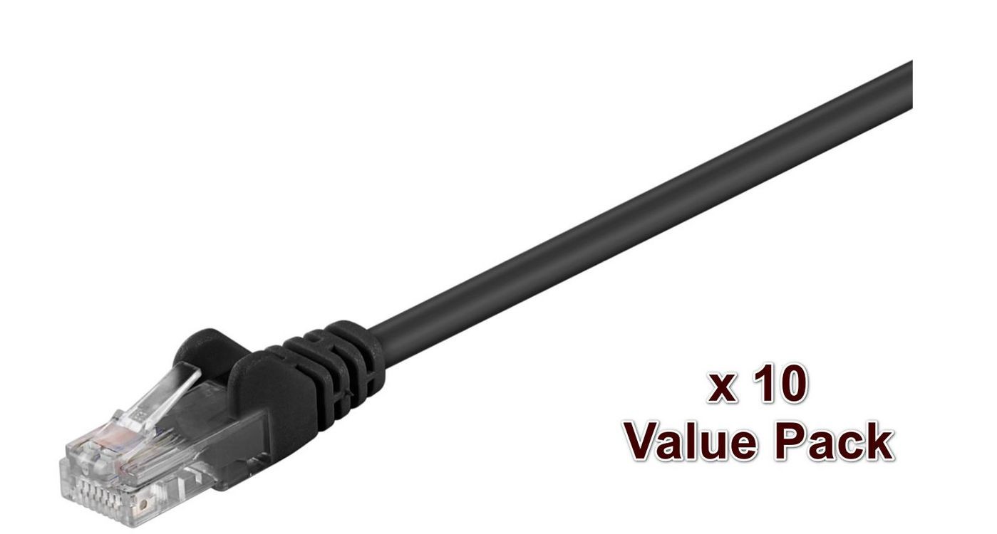 MicroConnect V-UTP505SVP Cat5e Network Cable 5m Black U/UTP RJ-45 10-Pack