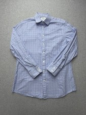 Charles Tyrwhitt Dress Shirt Mens 16 35 Blue Check Slim Fit Cotton Long Sleeve