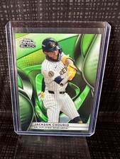 2025 Topps Chrome Black - Jackson Chourio #98 Green Refractor /99