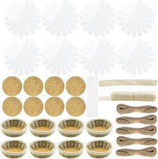 8 Sets Basket Weaving Craft Kit for Beginners,DIY Burlap Style Desk Storage S...