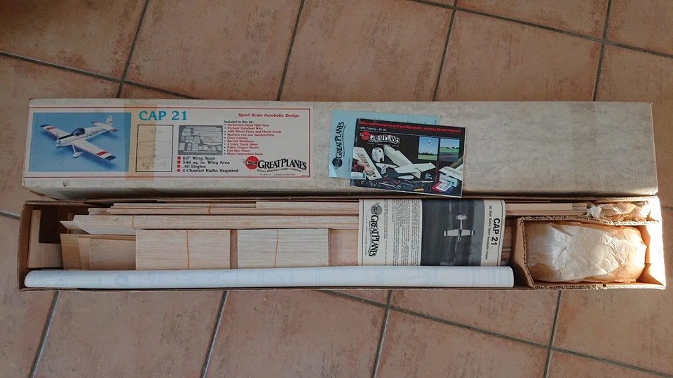 Kit rare avion voltige RC 3 axes tout bois Cap 21 GREATPLANES 1524 mm - Photo 2/2