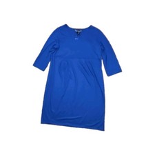 Women's New Large Susan Graver (QVC) Royal Blue Mid Length Dress 3/4 Sleeves USA