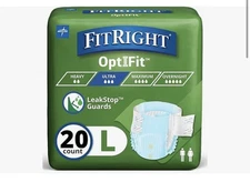 FitRight Extra Incontinence Adult Diaper Brief Ultra Heavy Absorbency Large80CT